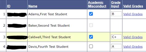 Grade Value Explanation Grade Values Explanations Grades Rosters Grade Value Explanation Grade Values Explanations Grades Rosters