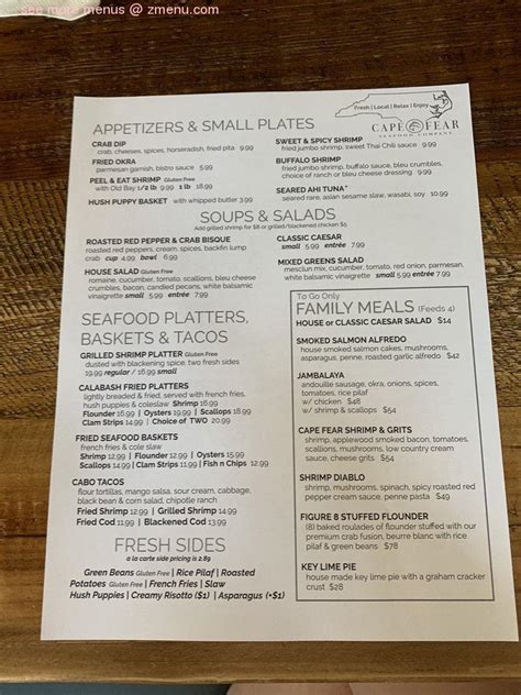 Menu Cape Fear Seafood Company Menu Cape Fear Seafood Company