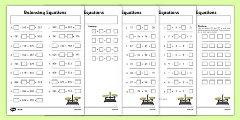 Year 5 Balancing Equations Worksheet Teacher Made Twinkl Year 5 Balancing Equations Worksheet Teacher Made Twinkl